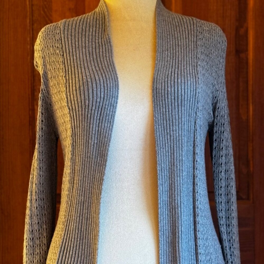 Belldini Gray Knit Open Front Cardigan, M, EUC